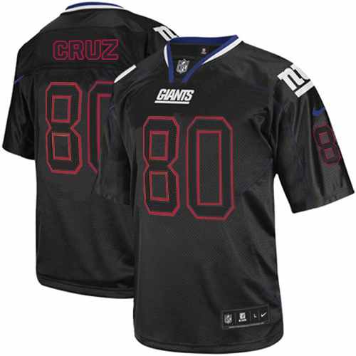 Men's Elite Victor Cruz Nike Jersey Lights Out Black - #80 NFL New York Giants